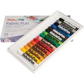 Pentel PTS15 Fabric Fun Pastel Dye Sticks 15 Colours
