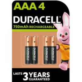 DURACELL HR03/DC2400 AAA NiMH Rechargeable Batteries - Pack of 4