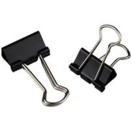 Whitecroft Essentials - foldback clip - 19 mm - black - pack of 10