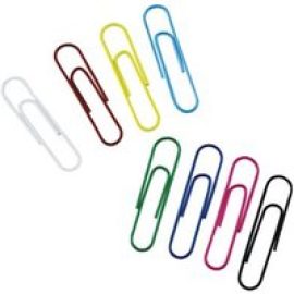 Whitecroft Essentials Large - paper clips - 32 mm - assorted colours - pack of 10 x 100