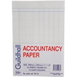 Guildhall - accountancy paper - 24 sheets - 298 x 203 mm