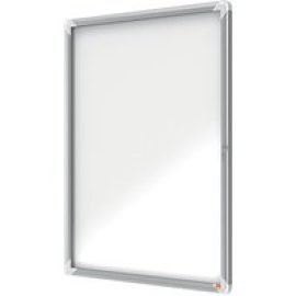 Nobo enclosed bulletin board - white