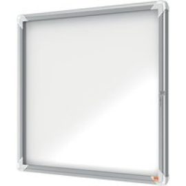 Nobo enclosed bulletin board - white