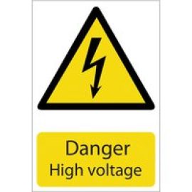 Draper 72237 'Danger High Voltage' Hazard Sign 200x 300mm
