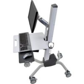 Ergotron Neo-Flex cart - Constant Force lift - for LCD display / keyboard / mouse / barcode scanner / CPU - two-tone grey