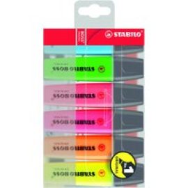 STABILO BOSS ORIGINAL - highlighter - fluorescent blue, fluorescent orange, fluorescent red, fluorescent yellow, fluorescent green, fluorescent pink (pack of 6)