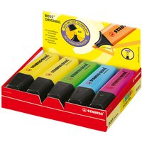STABILO BOSS ORIGINAL - highlighter - fluorescent blue, fluorescent yellow, fluorescent green, fluorescent pink (pack of 10)