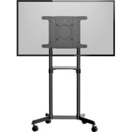 StarTech.com Mobile TV Cart, Portable Rolling TV Stand for 37-70" VESA Display (154lb/70kg), with Shelf & Storage Compartment, Rotate/Tilt Display, Universal TV Mount on Casters/Wheels - Mobile TV Stand w/ Casters (MBLTVSTNDEC) cart - for flat panel
