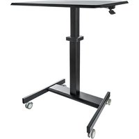 StarTech.com Mobile Standing Desk, Portable Sit Stand Ergonomic Height Adjustable Cart on Wheels, Rolling Computer/Laptop Workstation Table with Locking One-Touch Lift for Teacher/Student - Mobile Sit Stand Desk (STSCART2) - sit/standing desk - black