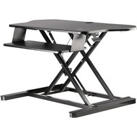 StarTech.com Corner Sit Stand Desk Converter with Keyboard Tray, Large Surface 35" x 21", Height Adjustable Ergonomic Desktop/Tabletop Standing Workstation, Supports Dual Monitors - Corner Stand Up Desk Converter (ARMSTSCORNR) - standing desk converter - rectangular - black