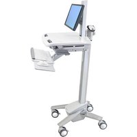 Ergotron StyleView sv40 cart - Patented Constant Force Technology - for LCD display / keyboard / mouse / CPU / notebook / barcode scanner - with LCD pivot - grey, white, polished aluminium