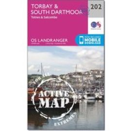 Ordnance Survey Landranger Active 202 Torbay, South Darrmoor, Totnes & Salcombe Map With Digital Version - Pink, Pink