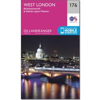 Ordnance Survey Landranger 176 West London, Rickmansworth & Staines Map With Digital Version - Pink, Pink