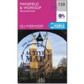 Ordnance Survey Landranger Active 120 Mansfield & Worksop, Sherwood Forest Map With Digital Version, D