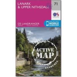Ordnance Survey Landranger Active 71 Lanark & Upper Nithsdale Map With Digital Version - Pink, Pink