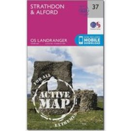 Ordnance Survey Landranger Active 37 Strathdon & Alford Map With Digital Version - Pink, Pink