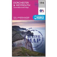 Ordnance Survey Landranger Active 194 Dorchester & Weymouth, Cerne Abbas & Bere Regis Map With Digital Version, D