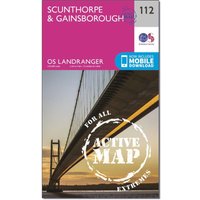 Ordnance Survey Landranger Active 112 Scunthorpe & Gainsborough Map With Digital Version - Pink, Pink