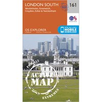Ordnance Survey Explorer Active 161 London South Map With Digital Version - Orange, Orange