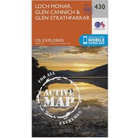 Ordnance Survey Explorer Active 430 Loch Monar, Glen Cannich & Glen Strathfarrar Map With Digital Version - Orange, Orange