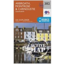 Ordnance Survey Explorer Active 382 Arbroath, Montrose & Carnoustie Map With Digital Version - Orange, Orange