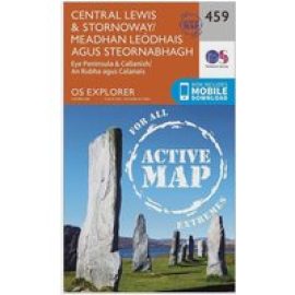 Ordnance Survey Explorer Active 459 Central Lewis & Stornaway Map With Digital Version - Orange, Orange