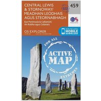 Ordnance Survey Explorer Active 459 Central Lewis & Stornaway Map With Digital Version - Orange, Orange