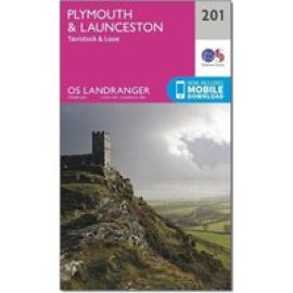 Ordnance Survey Landranger 201 Plymouth & Launceston, Tavistock & Looe Map With Digital Version - Pink, Pink