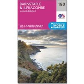 Ordnance Survey Landranger 180 Barnstaple & Ilfracombe, Lynton & Bideford Map With Digital Version - Pink, Pink