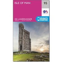 Ordnance Survey Landranger 95 Isle Of Man Map With Digital Version - Pink, Pink
