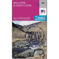 Ordnance Survey Landranger Active 44 Ballater & Glen Clova Map With Digital Version - Pink, Pink