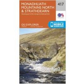 Ordnance Survey Explorer 417 Monadhliath Mountains North & Strathdearn Map With Digital Version - Orange, Orange