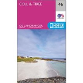 Ordnance Survey Landranger 46 Coll & Tiree Map With Digital Version - Pink, Pink