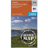 Ordnance Survey Explorer Active 376 Oban & North Lorn Map With Digital Version - Orange, Orange