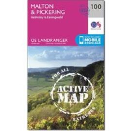 Ordnance Survey Landranger Active 100 Malton & Pickering, Helmsley & Easingwold Map With Digital Version - Pink, Pink