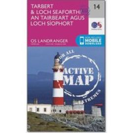 Ordnance Survey Landranger Active 14 Tarbert & Loch Seaforth Map With Digital Version - Pink, Pink
