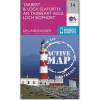 Ordnance Survey Landranger Active 14 Tarbert & Loch Seaforth Map With Digital Version - Pink, Pink