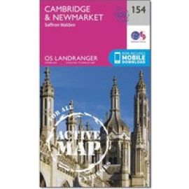 Ordnance Survey Landranger Active 154 Cambridge, Newmarket & Saffron Walden Map With Digital Version - Pink, Pink