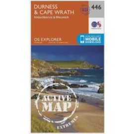 Ordnance Survey Explorer Active 446 Durness & Cape Wrath Map With Digital Version - Orange, Orange