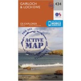 Ordnance Survey Explorer Active 434 Gairloch & Loch Ewe Map With Digital Version - Orange, Orange