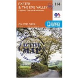 Ordnance Survey Explorer Active 114 Exeter & The Exe Valley Map With Digital Version - Orange, Orange