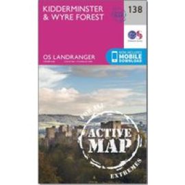 Ordnance Survey Landranger Active 138 Kidderminster & Wyre Forest Map With Digital Version - Pink, Pink