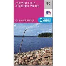 Ordnance Survey Landranger 80 Cheviot Hills & Kielder Water Map - Pink, Pink