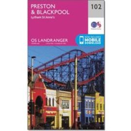 Ordnance Survey Landranger 102 Preston & Blackpool, Lytham Map With Digital Version - Pink, Pink