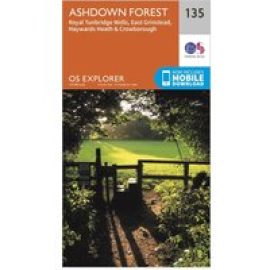 Ordnance Survey Explorer 135 Ashdown Forest Map With Digital Version - Orange, Orange