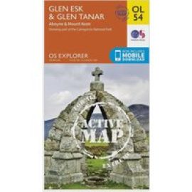 Ordnance Survey Explorer Ol 54 Active D Glen Esk & Glen Tanar - Orange, Orange