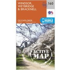 Ordnance Survey Explorer Active 160 Windsor, Weybridge & Bracknell Map With Digital Version - Orange, Orange