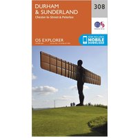 Ordnance Survey Explorer 308 Durham & Sunderland Map With Digital Version, D