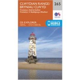 Ordnance Survey Explorer 265 Clwydian Range, Prestatyn, Mold & Ruthin Map With Digital Version - Orange, Orange