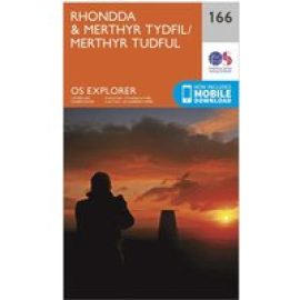 Ordnance Survey Explorer 166 Rhondda & Merthyr Tydfil Map With Digital Version - Orange, Orange